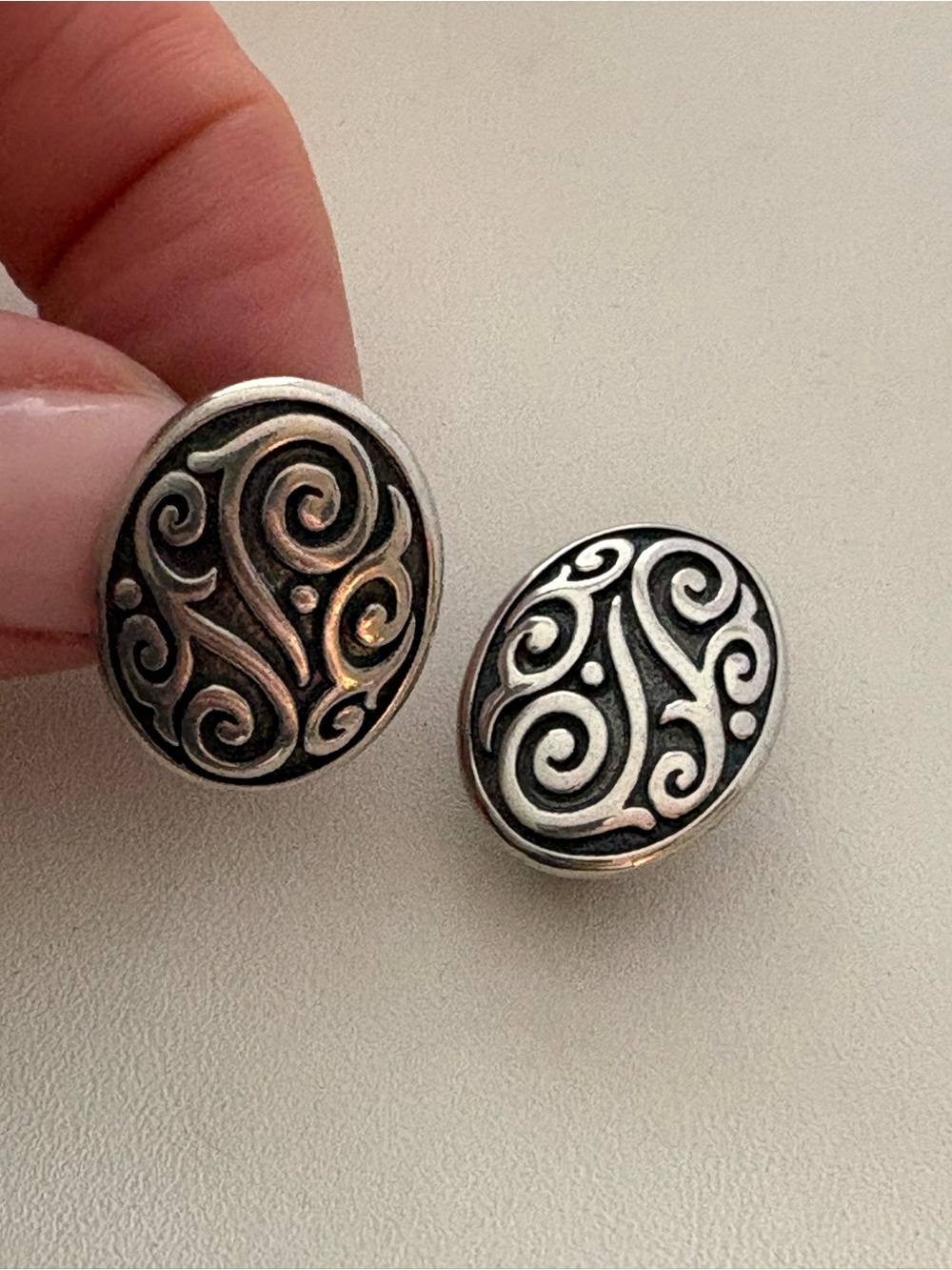 James Avery Sterling Silver Ornate Swirl Earrings